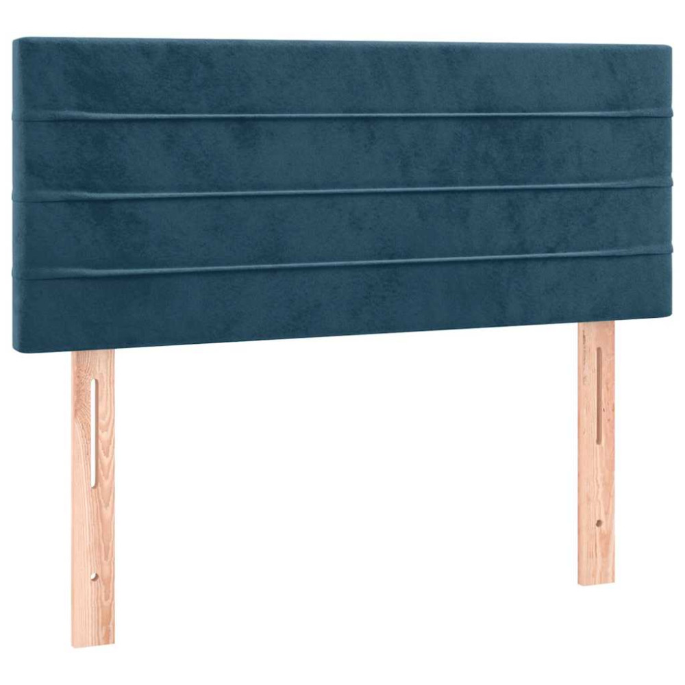 Produktbild för Ramsäng med madrass mörkblå 80x200 cm sammet