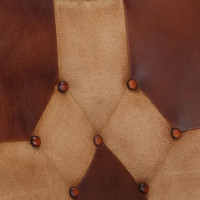 Miniatyr av produktbild för Gungstol med fotpall brun äkta läder och kanvas