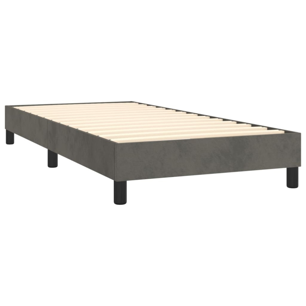 Produktbild för Ramsäng med madrass mörkgrå 80x200 cm sammet