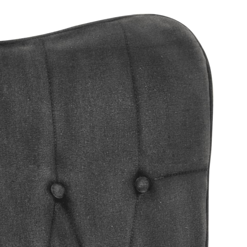 Produktbild för Gungstol med fotpall svart vintage kanvas