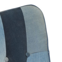 Miniatyr av produktbild för Gungstol med fotpall blå denim lappmönster kanvas