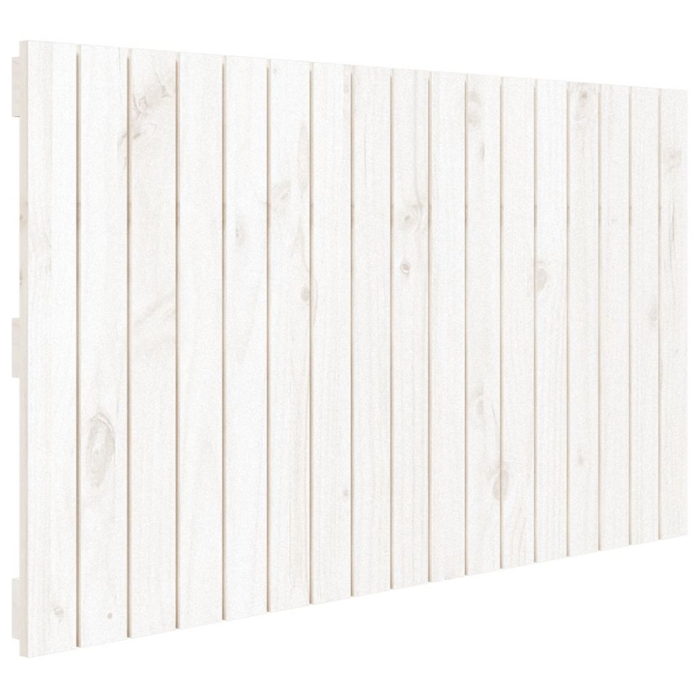 Produktbild för Väggmonterad huvudgavel vit 108x3x60 cm massiv furu