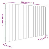Produktbild för Väggmonterad huvudgavel vit 108x3x60 cm massiv furu