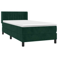 Produktbild för Ramsäng med madrass mörkgrön 80x200 cm sammet