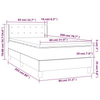 Produktbild för Ramsäng med madrass svart 80x200 cm sammet