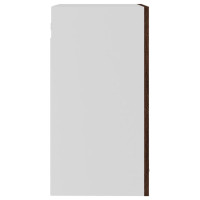Produktbild för Väggskåp glas brun ek 40x31x60 cm konstruerat trä