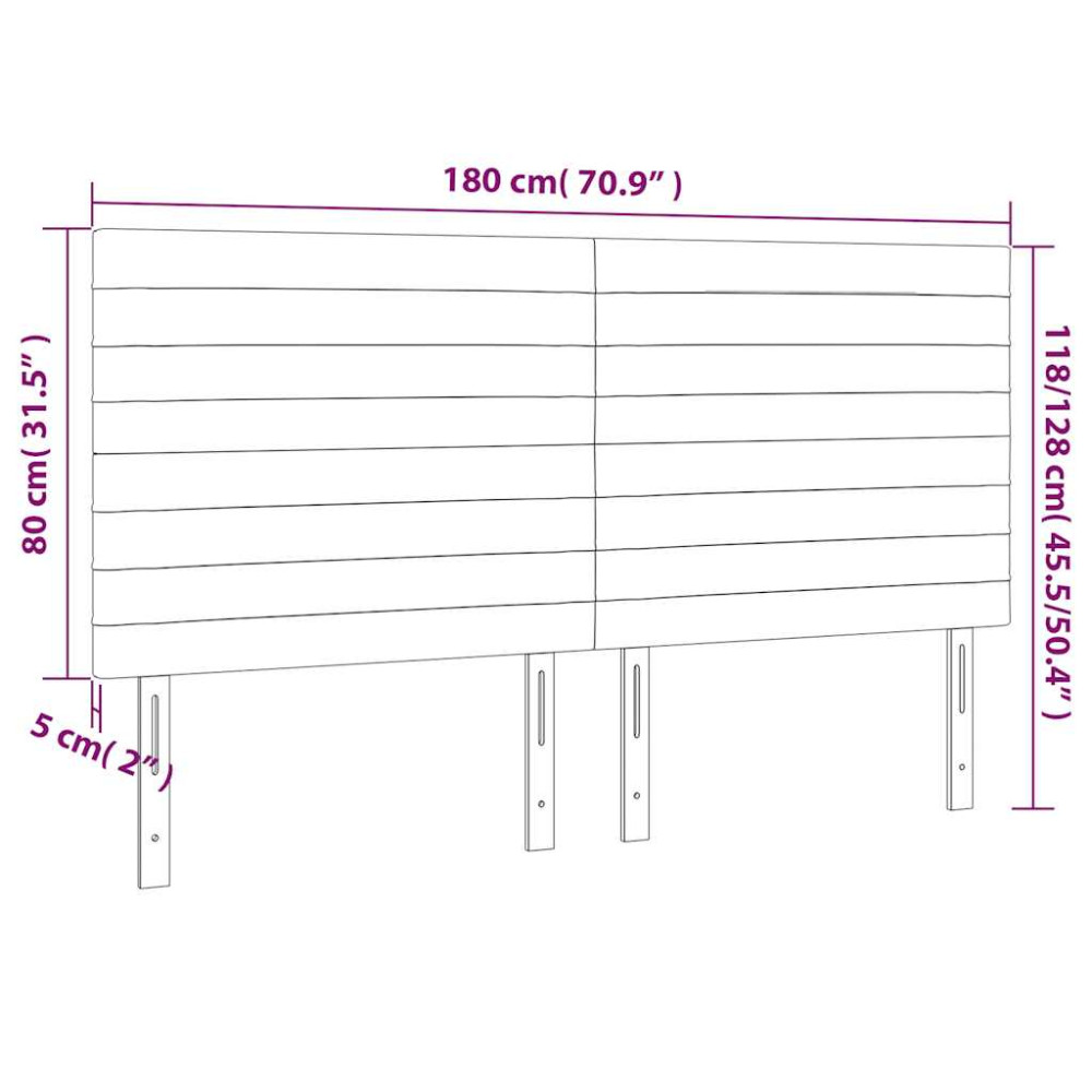 Produktbild för Sänggavel LED mörkgrön 180x5x118/128 cm sammet