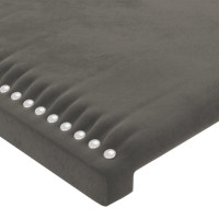 Produktbild för Sänggavel LED mörkgrå 103x16x78/88 cm sammet