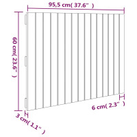 Produktbild för Väggmonterad huvudgavel vit 95,5x3x60 cm massiv furu