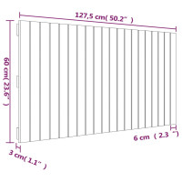 Produktbild för Väggmonterad huvudgavel vit 127,5x3x60 cm massiv furu