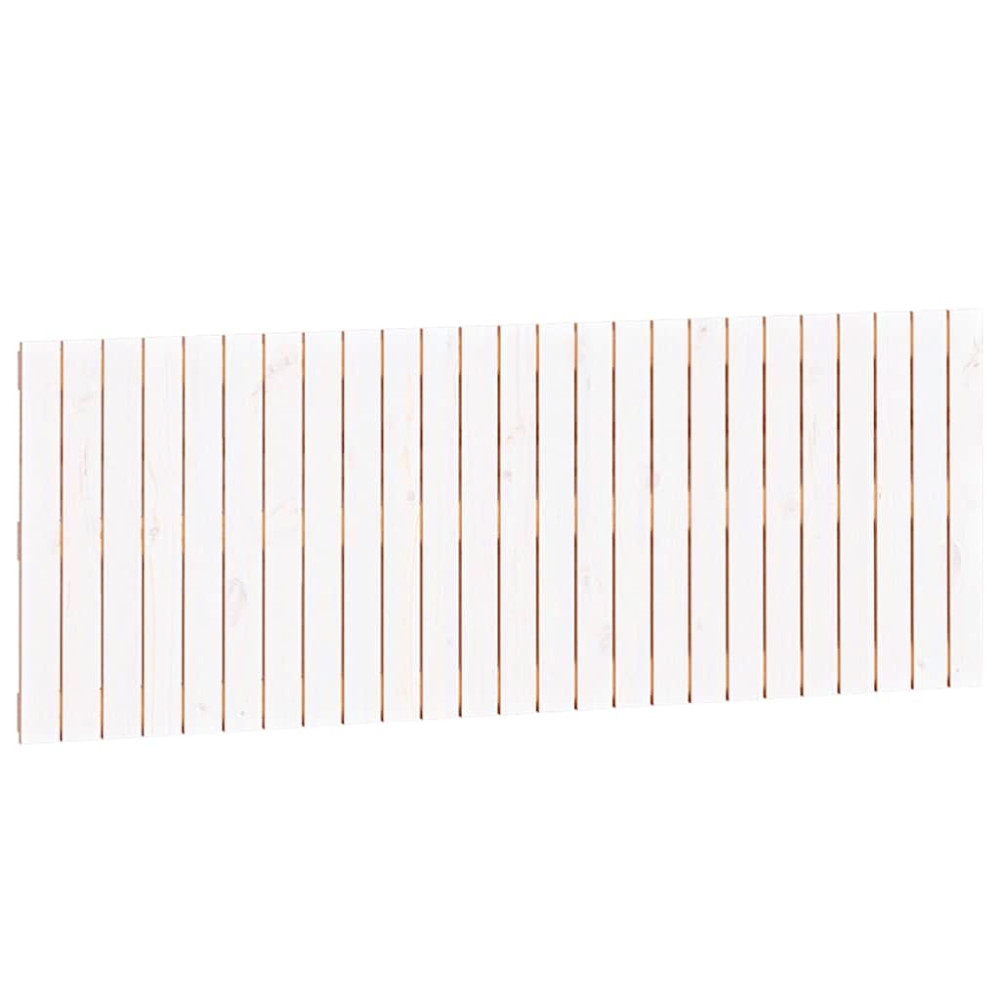 Produktbild för Väggmonterad huvudgavel vit 159,5x3x60 cm massiv furu