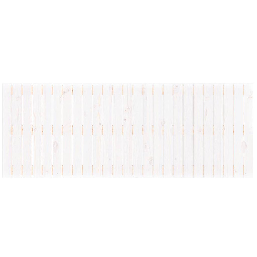 Produktbild för Väggmonterad huvudgavel vit 159,5x3x60 cm massiv furu