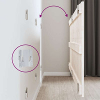 Produktbild för Väggmonterad huvudgavel vit 159,5x3x60 cm massiv furu