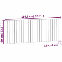 Produktbild för Väggmonterad huvudgavel vit 159,5x3x60 cm massiv furu