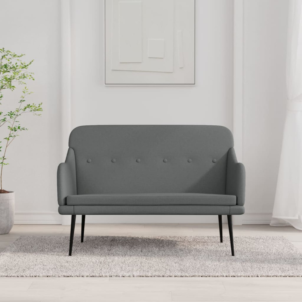 Produktbild för Bänk mörkgrå 110x76x80 cm tyg