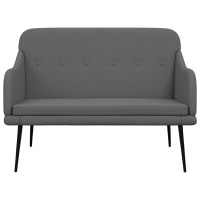 Produktbild för Bänk mörkgrå 110x76x80 cm tyg