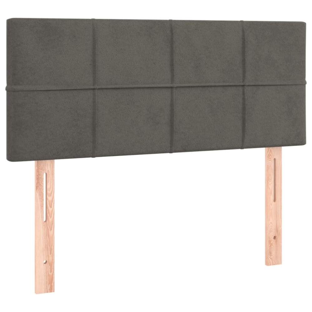 Produktbild för Ramsäng med madrass mörkgrå 80x200 cm sammet