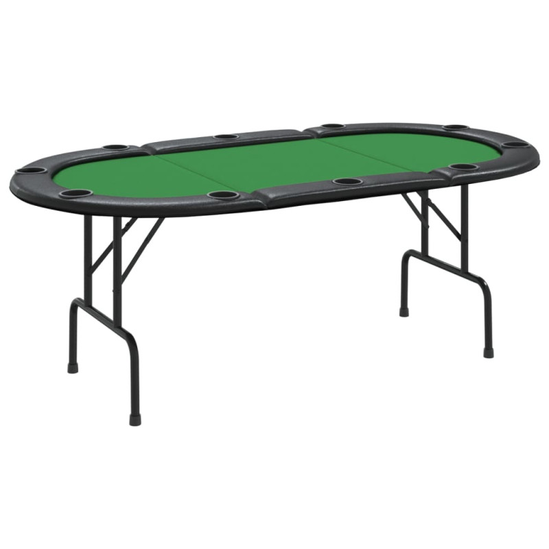 Produktbild för Pokerbord för 10 spelare hopfällbart 206x106x75 cm grön