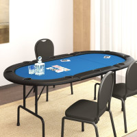 Produktbild för Pokerbord för 10 spelare hopfällbart 208x106x3 cm blå