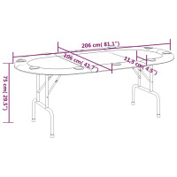 Produktbild för Pokerbord för 10 spelare hopfällbart 208x106x3 cm blå