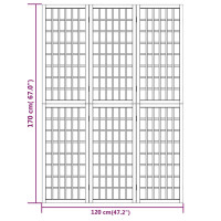 Produktbild för Rumsavdelare med 3 paneler japansk stil 120x170 cm svart