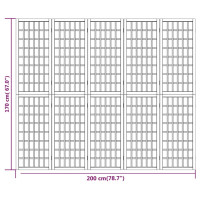 Produktbild för Rumsavdelare med 5 paneler japansk stil 200x170 cm svart