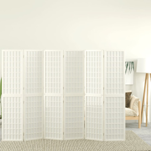 vidaXL Rumsavdelare med 6 paneler japansk stil 240x170 cm vit