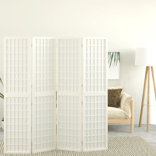 vidaXL Rumsavdelare med 4 paneler japansk stil 160x170 cm vit
