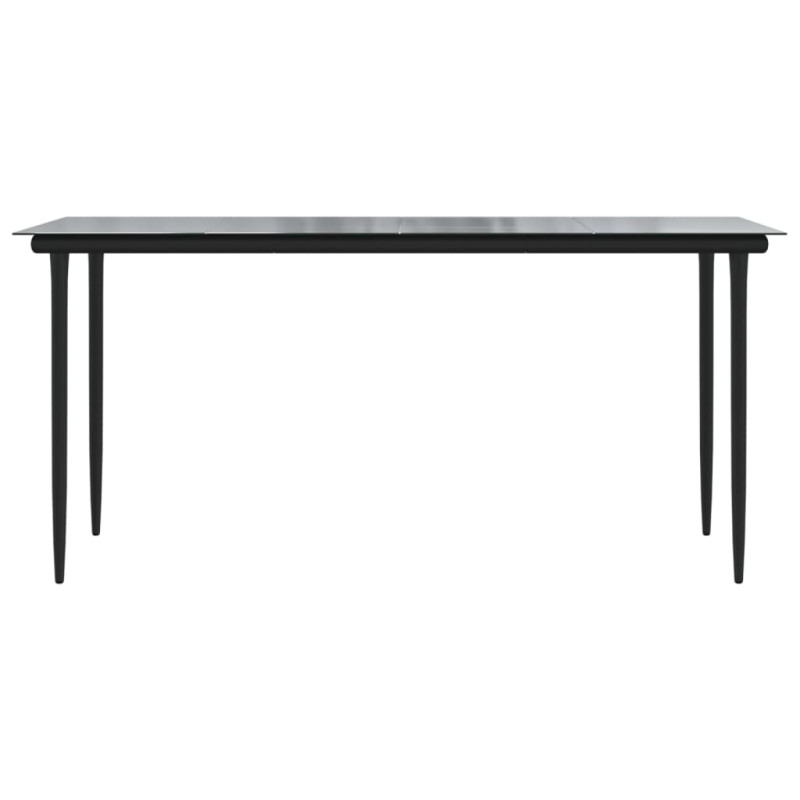 Produktbild för Trädgårdsbord svart 160x80x74 cm härdat glas