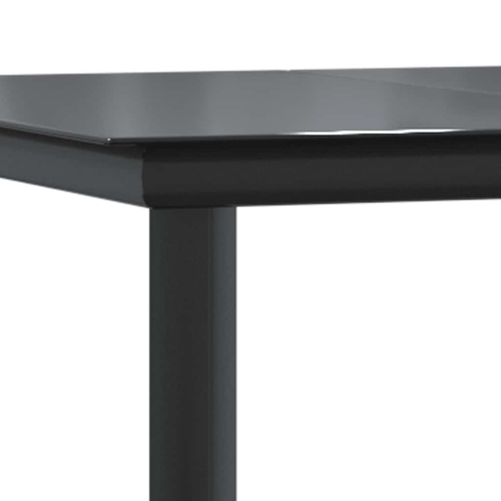 Produktbild för Trädgårdsbord svart 160x80x74 cm härdat glas