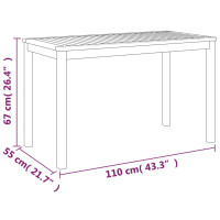 Miniatyr av produktbild för Trädgårdsbord 110x55x67 cm massivt akaciaträ