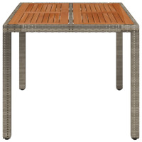 Produktbild för Trädgårdsbord med träskiva grå 90x90x75 cm konstrotting