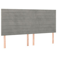 Produktbild för Sänggavel ljusgrå 180x5x118/128 cm sammet
