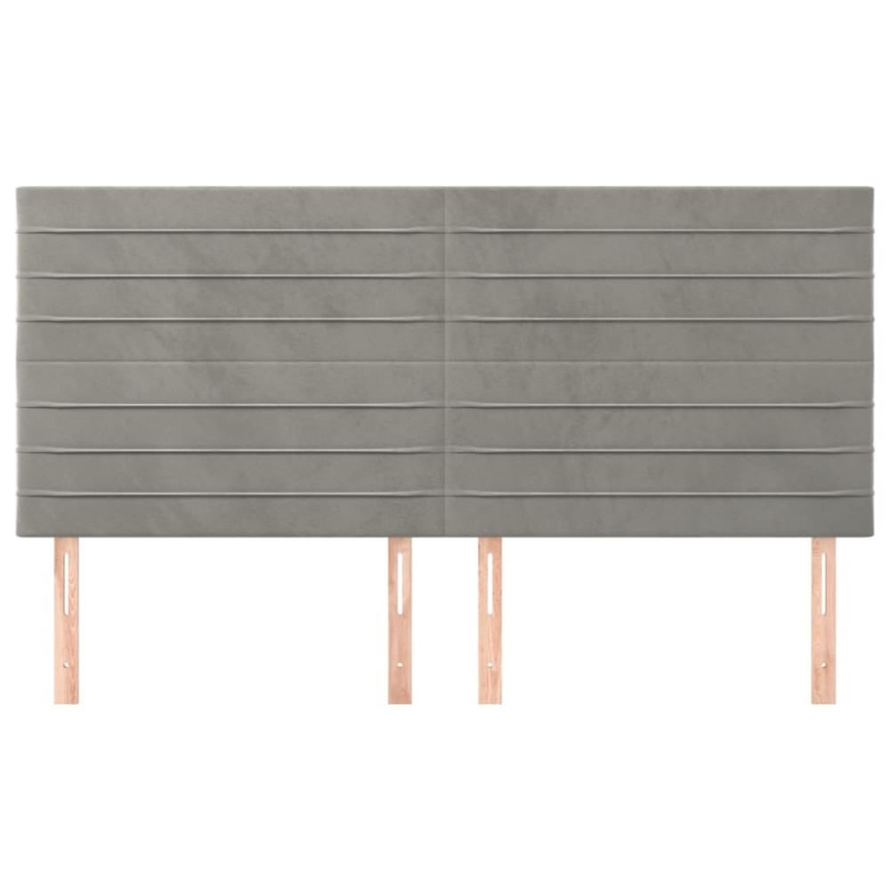 Produktbild för Sänggavel ljusgrå 180x5x118/128 cm sammet