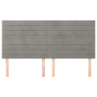 Produktbild för Sänggavel ljusgrå 180x5x118/128 cm sammet