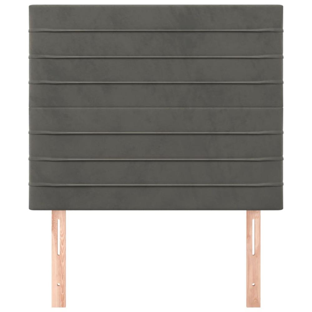 Produktbild för Sänggavel mörkgrå 90x5x118/128 cm sammet
