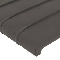 Produktbild för Sänggavel mörkgrå 90x5x118/128 cm sammet