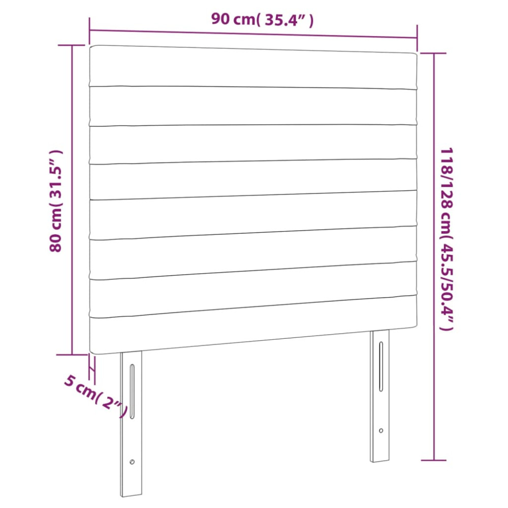 Produktbild för Sänggavel mörkgrå 90x5x118/128 cm sammet