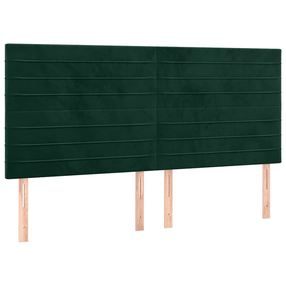 Produktbild för Sänggavel mörkgrön 180x5x118/128 cm sammet