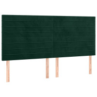 Produktbild för Sänggavel mörkgrön 180x5x118/128 cm sammet