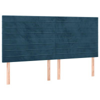 Produktbild för Sänggavel mörkblå 180x5x118/128 cm sammet