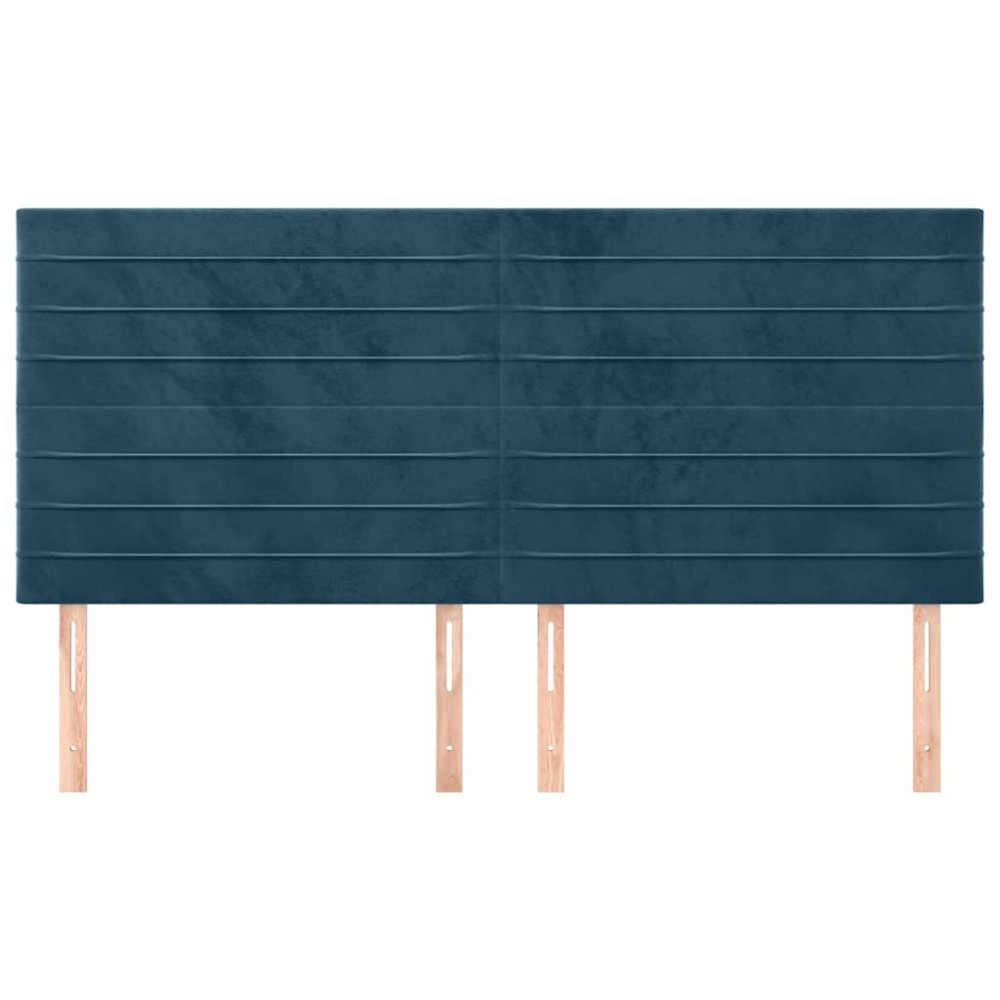 Produktbild för Sänggavel mörkblå 180x5x118/128 cm sammet