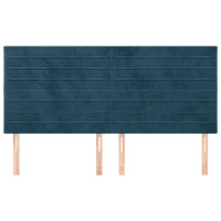 Produktbild för Sänggavel mörkblå 180x5x118/128 cm sammet