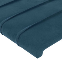 Produktbild för Sänggavel mörkblå 180x5x118/128 cm sammet