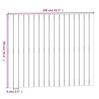 Produktbild för Väggmonterad huvudgavel vit 108x3x90 cm massiv furu