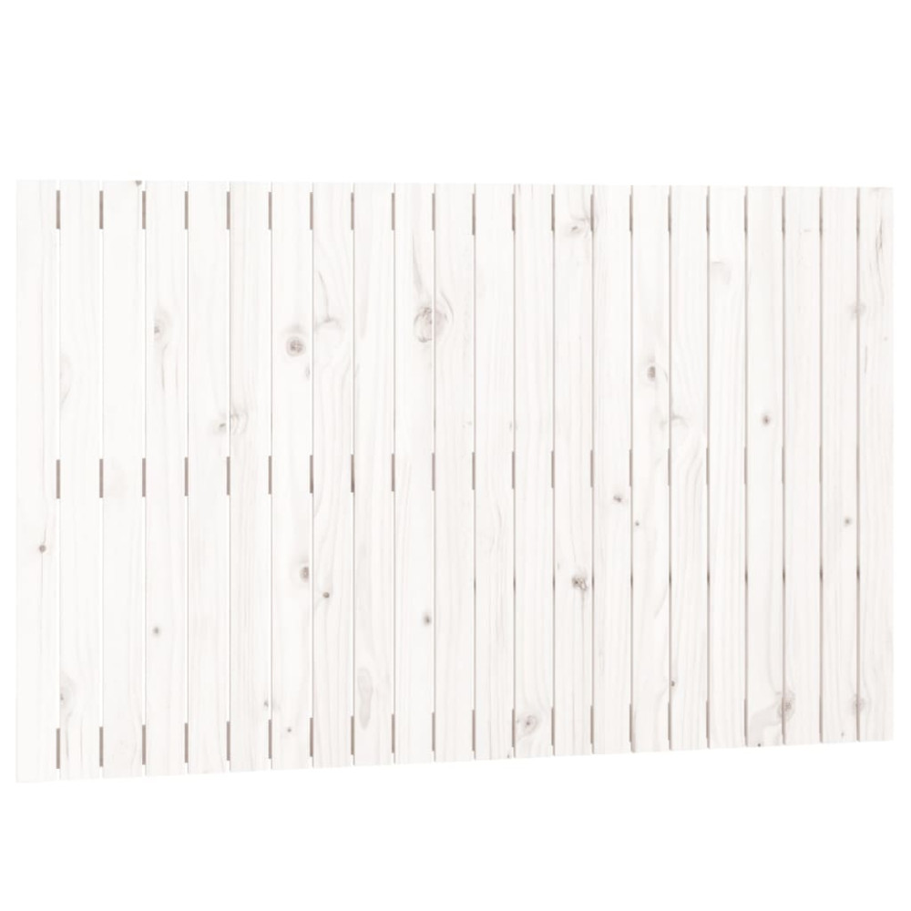 Produktbild för Väggmonterad huvudgavel vit 140x3x90 cm massiv furu
