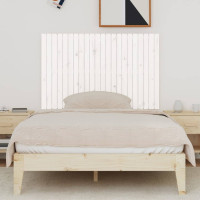 Produktbild för Väggmonterad huvudgavel vit 140x3x90 cm massiv furu
