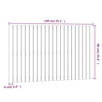 Produktbild för Väggmonterad huvudgavel vit 140x3x90 cm massiv furu