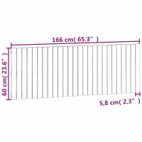 Produktbild för Väggmonterad huvudgavel vit 166x3x60 cm massiv furu