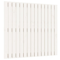 Produktbild för Väggmonterad huvudgavel vit 95,5x3x90 cm massiv furu